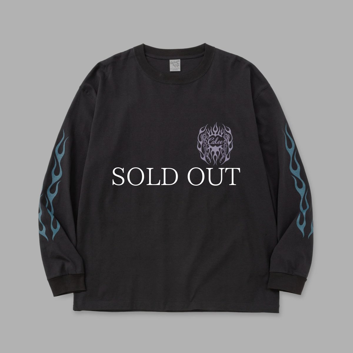 画像1: CALEE  VINTAGE TYPE FLAME LOGO PINSTRIPING L/ S TEE ＜NATURALLY PAINT DESIGN＞ (1)