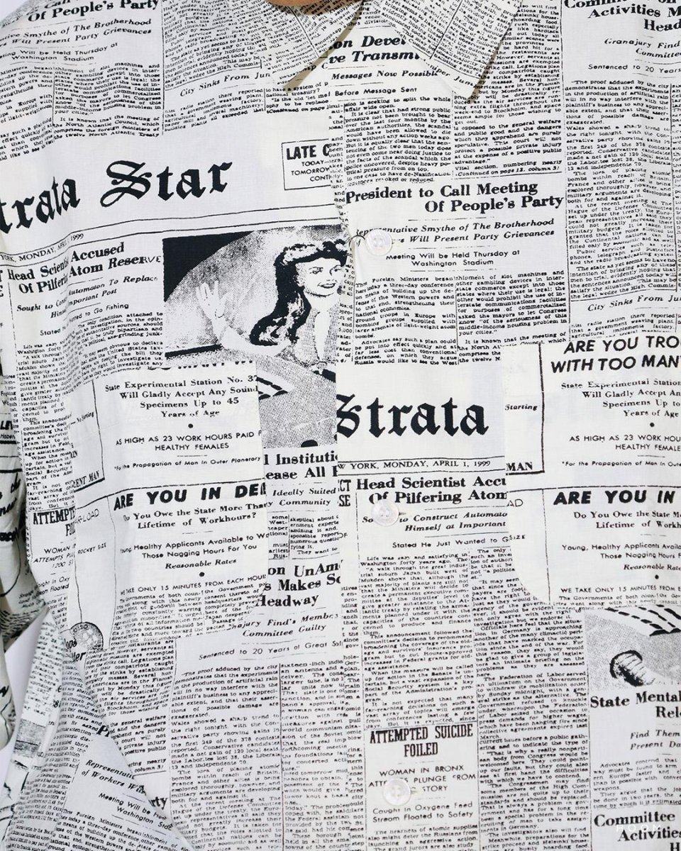 画像5: MASSES  NEWS PAIPER SHIRT (5)