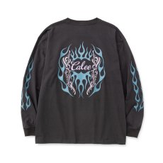 画像2: CALEE  VINTAGE TYPE FLAME LOGO PINSTRIPING L/ S TEE ＜NATURALLY PAINT DESIGN＞ (2)