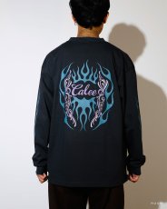 画像5: CALEE  VINTAGE TYPE FLAME LOGO PINSTRIPING L/ S TEE ＜NATURALLY PAINT DESIGN＞ (5)