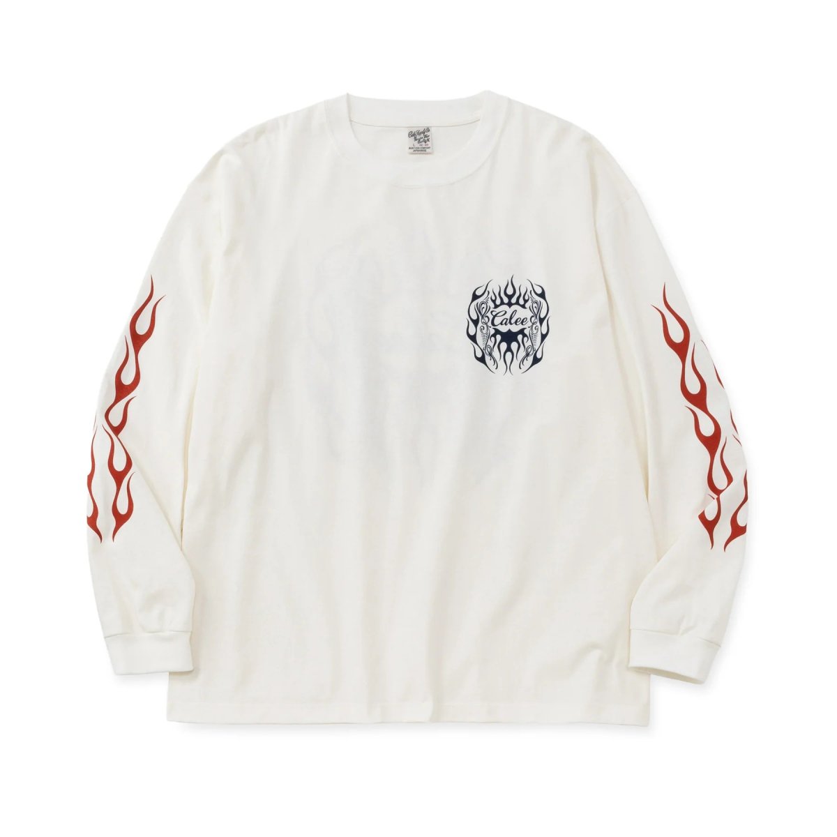 画像6: CALEE  VINTAGE TYPE FLAME LOGO PINSTRIPING L/ S TEE ＜NATURALLY PAINT DESIGN＞ (6)