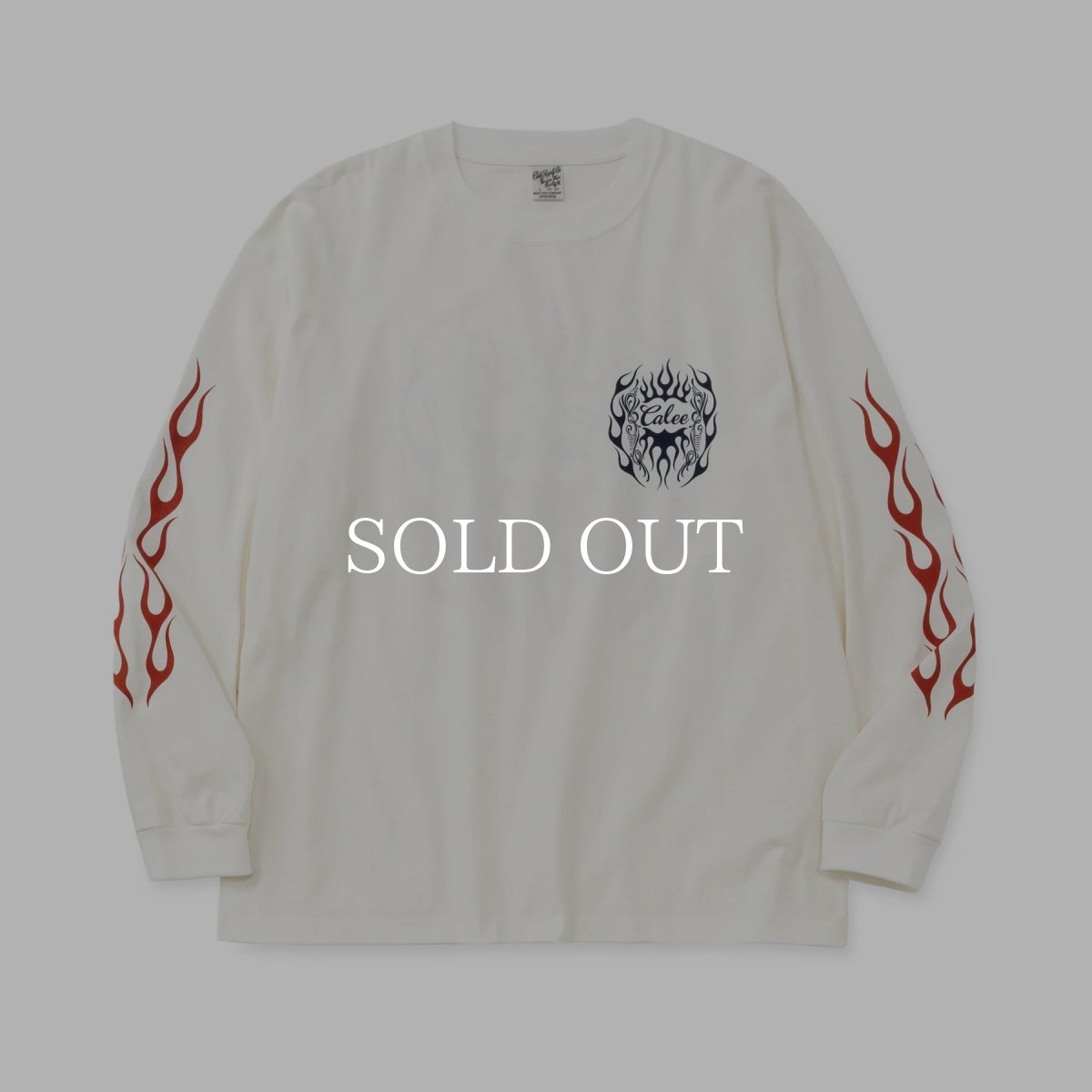 画像6: CALEE  VINTAGE TYPE FLAME LOGO PINSTRIPING L/ S TEE ＜NATURALLY PAINT DESIGN＞ (6)