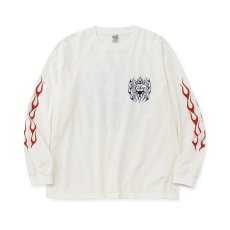 画像6: CALEE  VINTAGE TYPE FLAME LOGO PINSTRIPING L/ S TEE ＜NATURALLY PAINT DESIGN＞ (6)