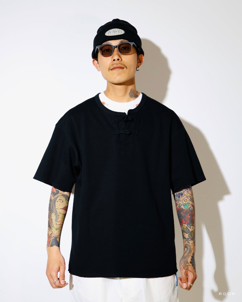 画像2: exodus brand  HONEYCOMB ORIENTAL S/S HENRY NECK (2)