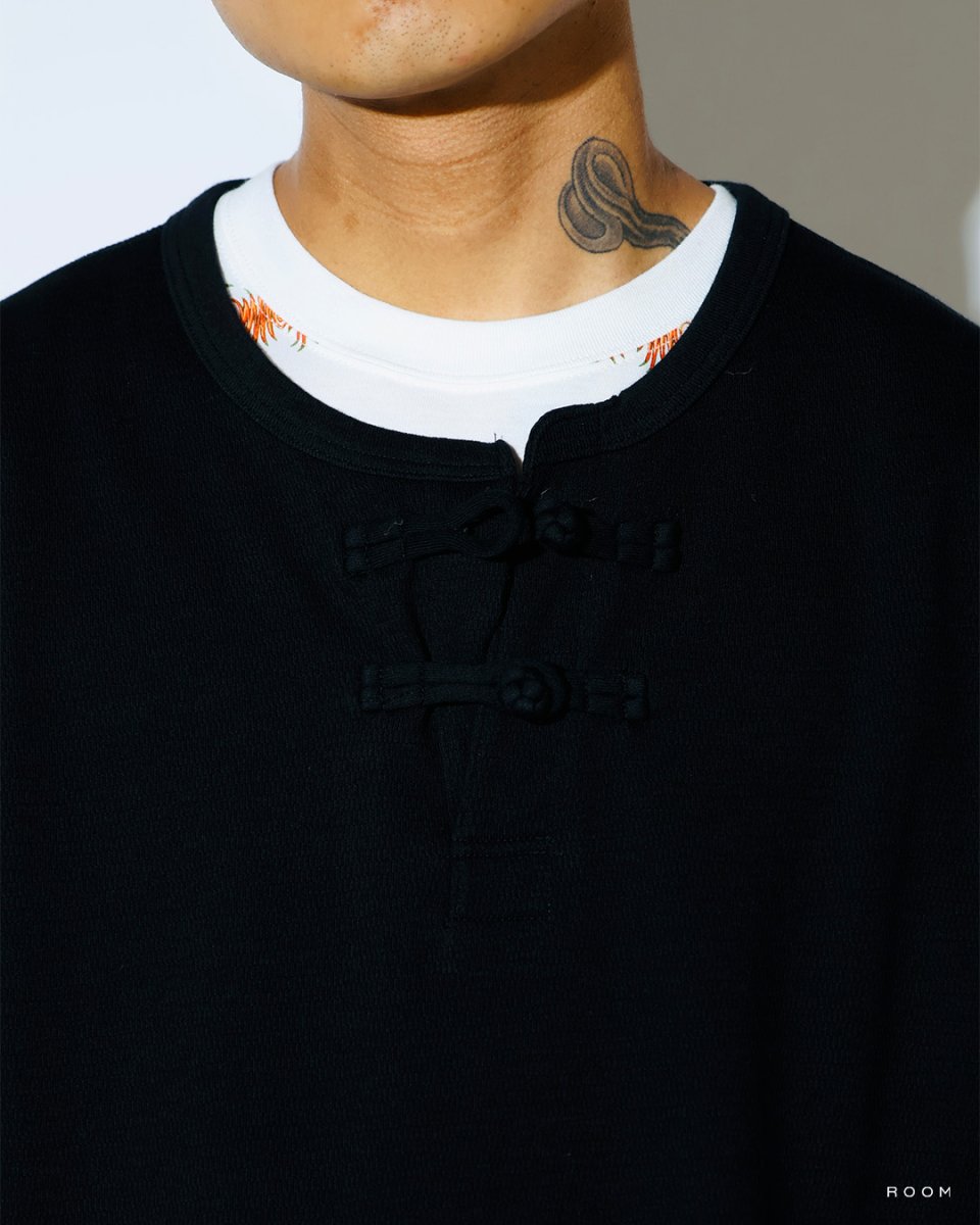 画像3: exodus brand  HONEYCOMB ORIENTAL S/S HENRY NECK (3)