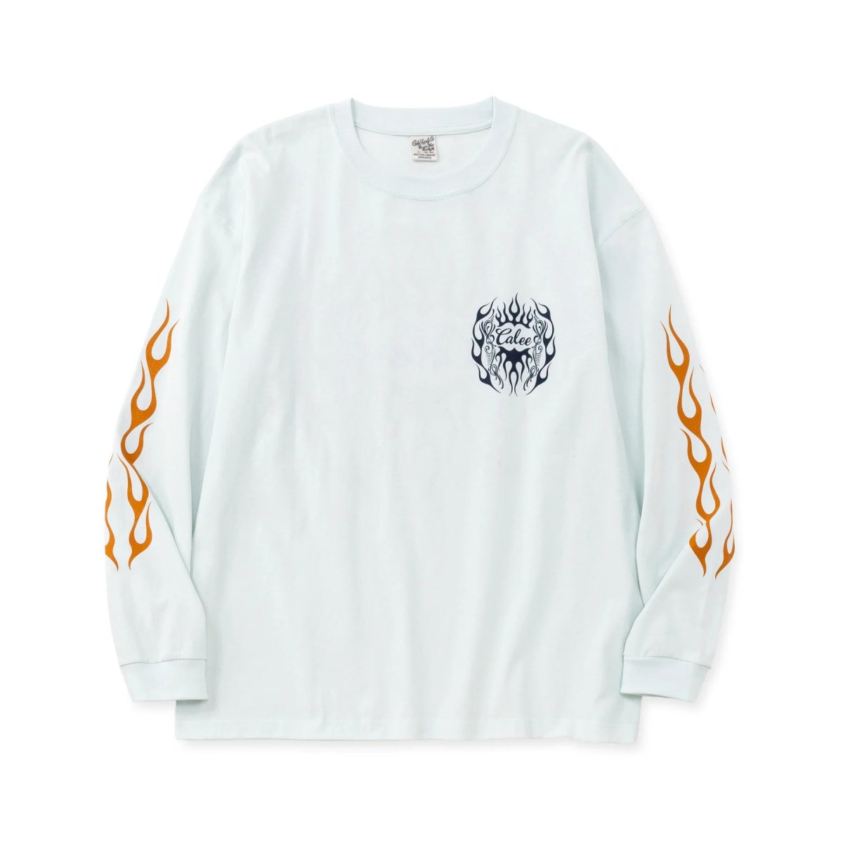 画像8: CALEE  VINTAGE TYPE FLAME LOGO PINSTRIPING L/ S TEE ＜NATURALLY PAINT DESIGN＞ (8)