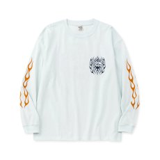 画像8: CALEE  VINTAGE TYPE FLAME LOGO PINSTRIPING L/ S TEE ＜NATURALLY PAINT DESIGN＞ (8)