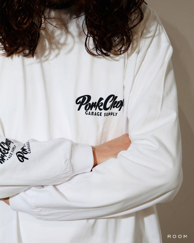 PORKCHOP GARAGE SUPPLY SCRIPT PORK L/S TEE P0493 公式通販
