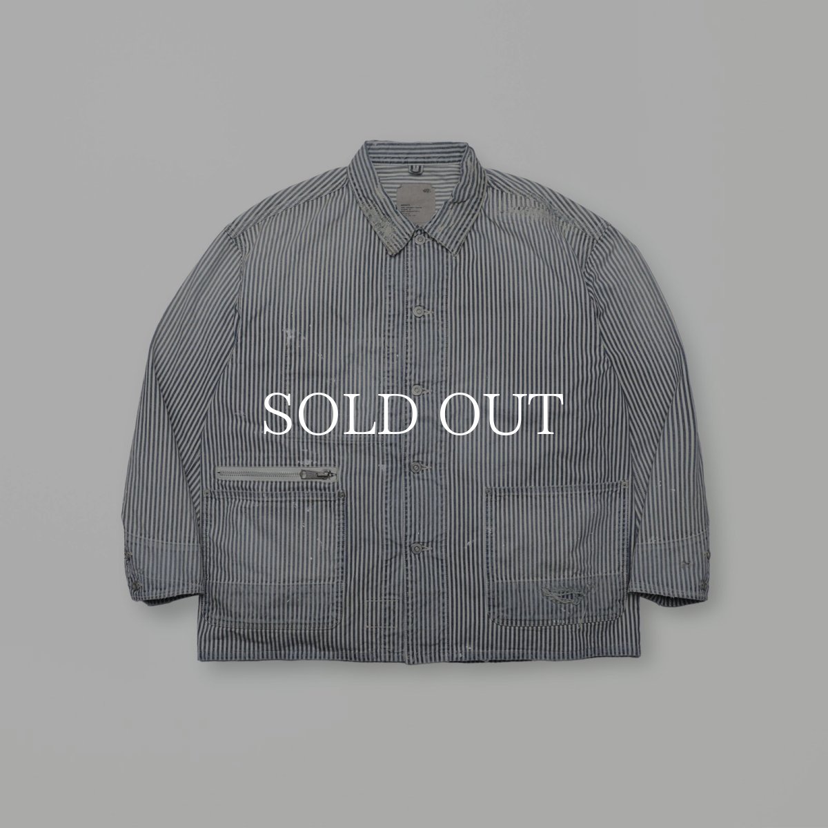 画像1: MADNESS  RAILROAD HICKORY STRIPE WORK JACKET (1)