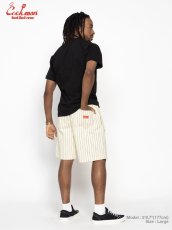 画像6: COOKMAN  シェフパンツ Chef Pants Short Front PocketHerringbone Stripe Cream (6)