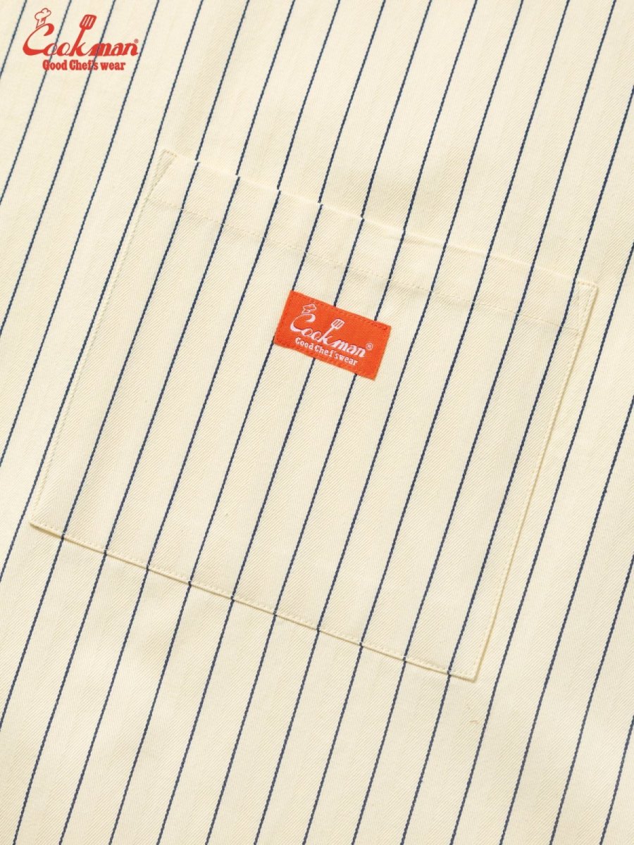 画像6: COOKMAN  ロングエプロン Long Apron Herringbone Stripe Cream (6)