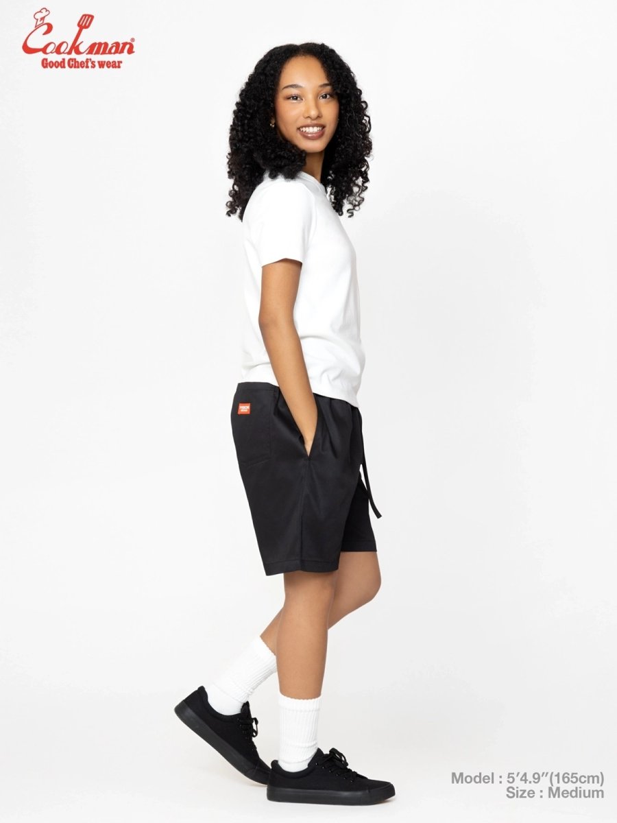 画像4: COOKMAN  シェフパンツ Chef Pants Short Black Belt Vision Black (4)