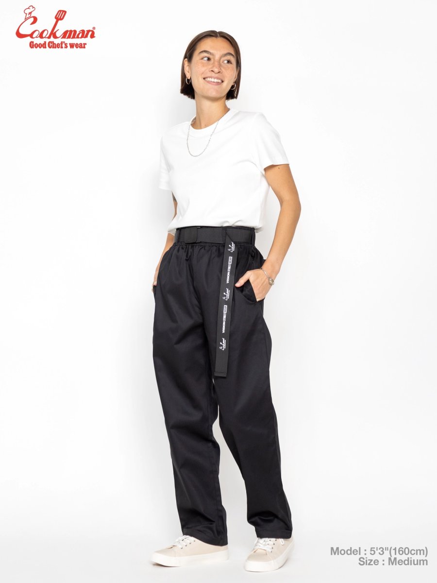 画像13: COOKMAN  シェフパンツ Chef Pants Semiwide Black Belt Vision Black (13)