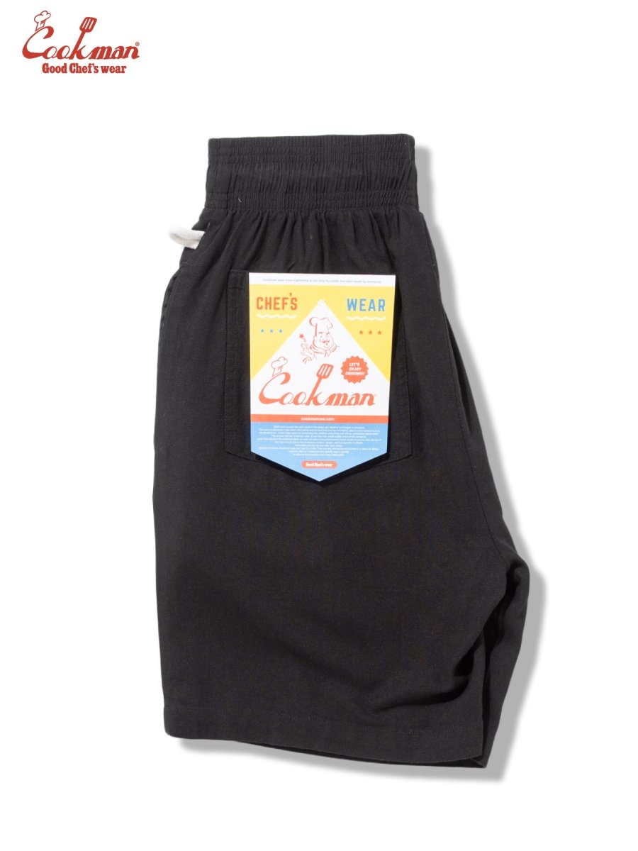 画像3: COOKMAN  シェフパンツ Chef Pants Short Linen Black (3)