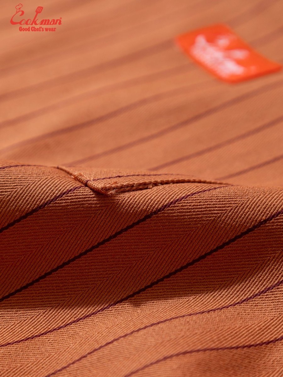 画像5: COOKMAN  ロングエプロン Long Apron Herringbone Stripe Brick (5)