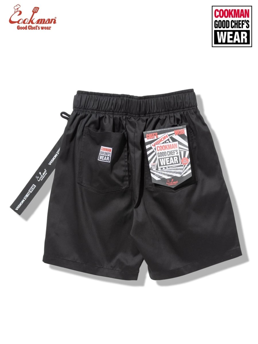 画像1: COOKMAN  シェフパンツ Chef Pants Short Black Belt Vision Black (1)