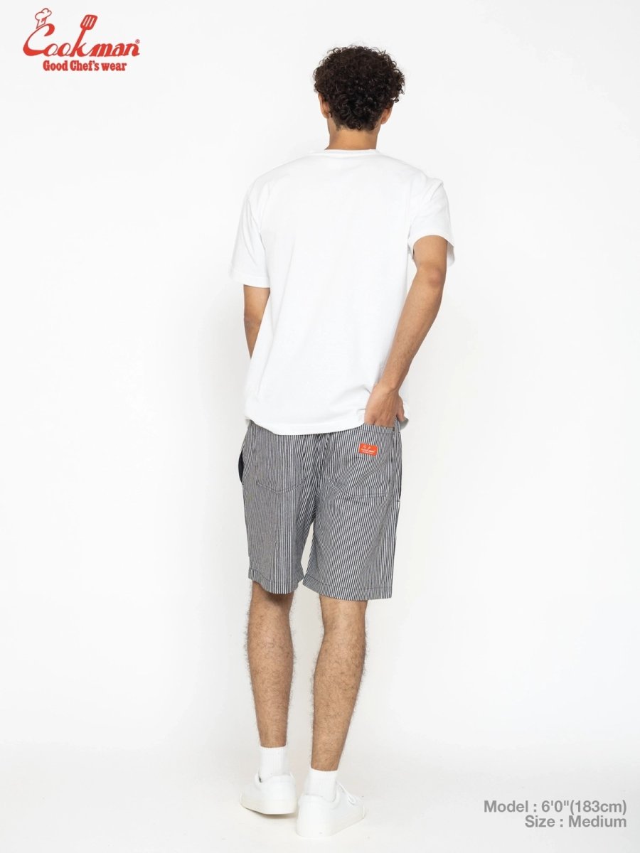 画像6: COOKMAN  シェフパンツ Chef Pants Short Front Pocket Hickory Black (6)