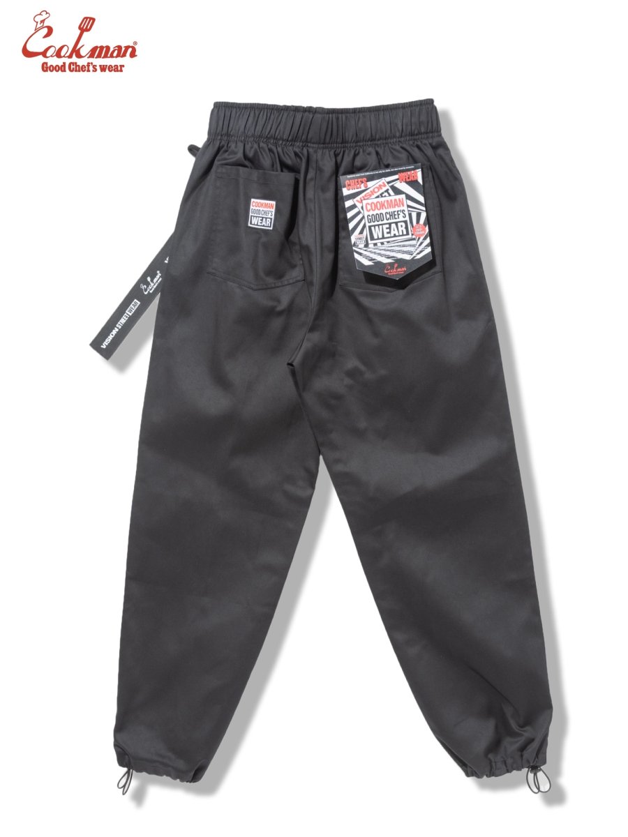 画像4: COOKMAN  シェフパンツ Chef Pants Semiwide Black Belt Vision Black (4)