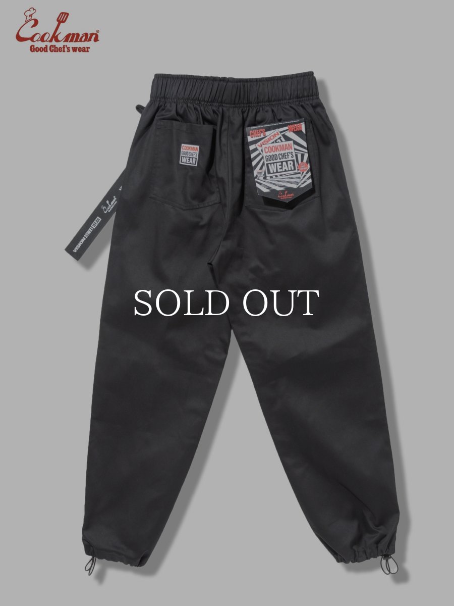 画像4: COOKMAN  シェフパンツ Chef Pants Semiwide Black Belt Vision Black (4)