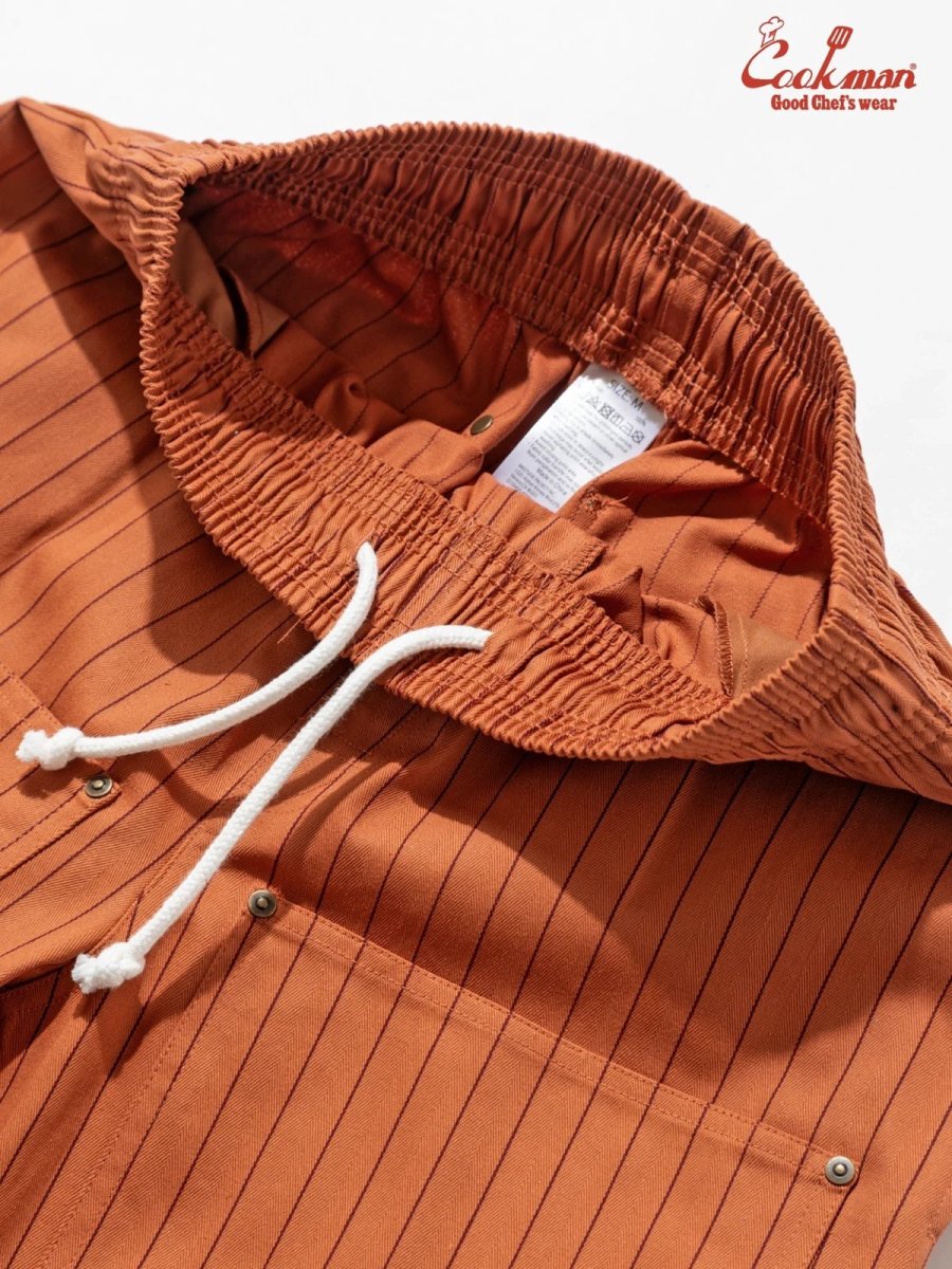 画像14: COOKMAN  シェフパンツ Chef Pants Short Front PocketHerringbone Stripe Brick (14)