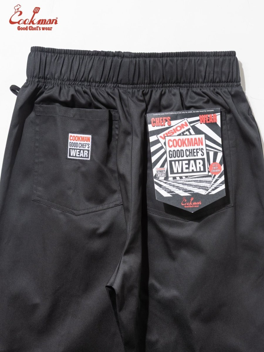画像10: COOKMAN  シェフパンツ Chef Pants Semiwide Black Belt Vision Black (10)