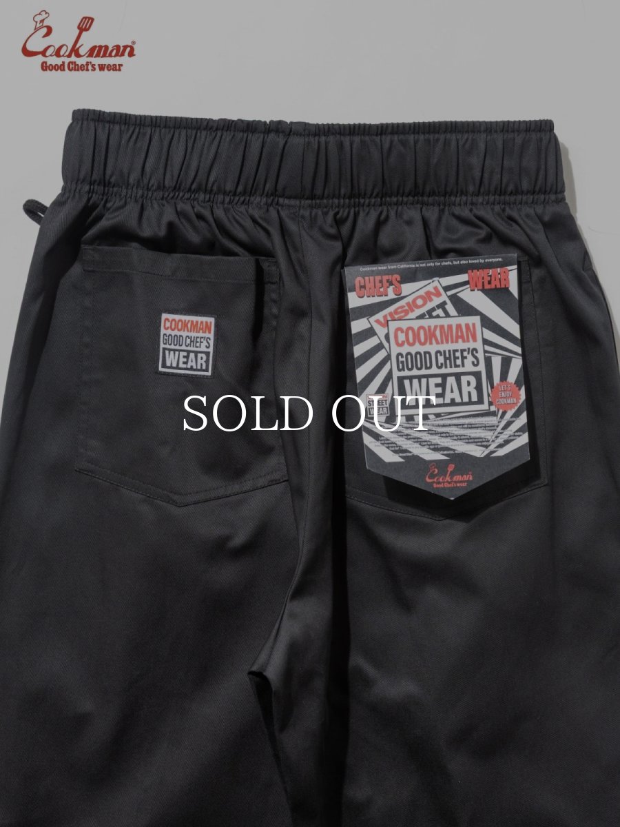 画像10: COOKMAN  シェフパンツ Chef Pants Semiwide Black Belt Vision Black (10)