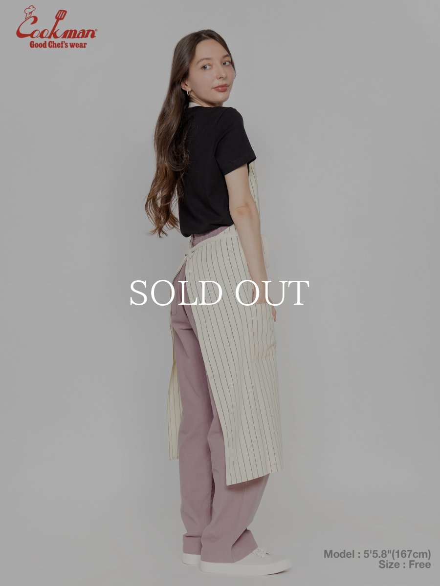 画像15: COOKMAN  ロングエプロン Long Apron Herringbone Stripe Cream (15)
