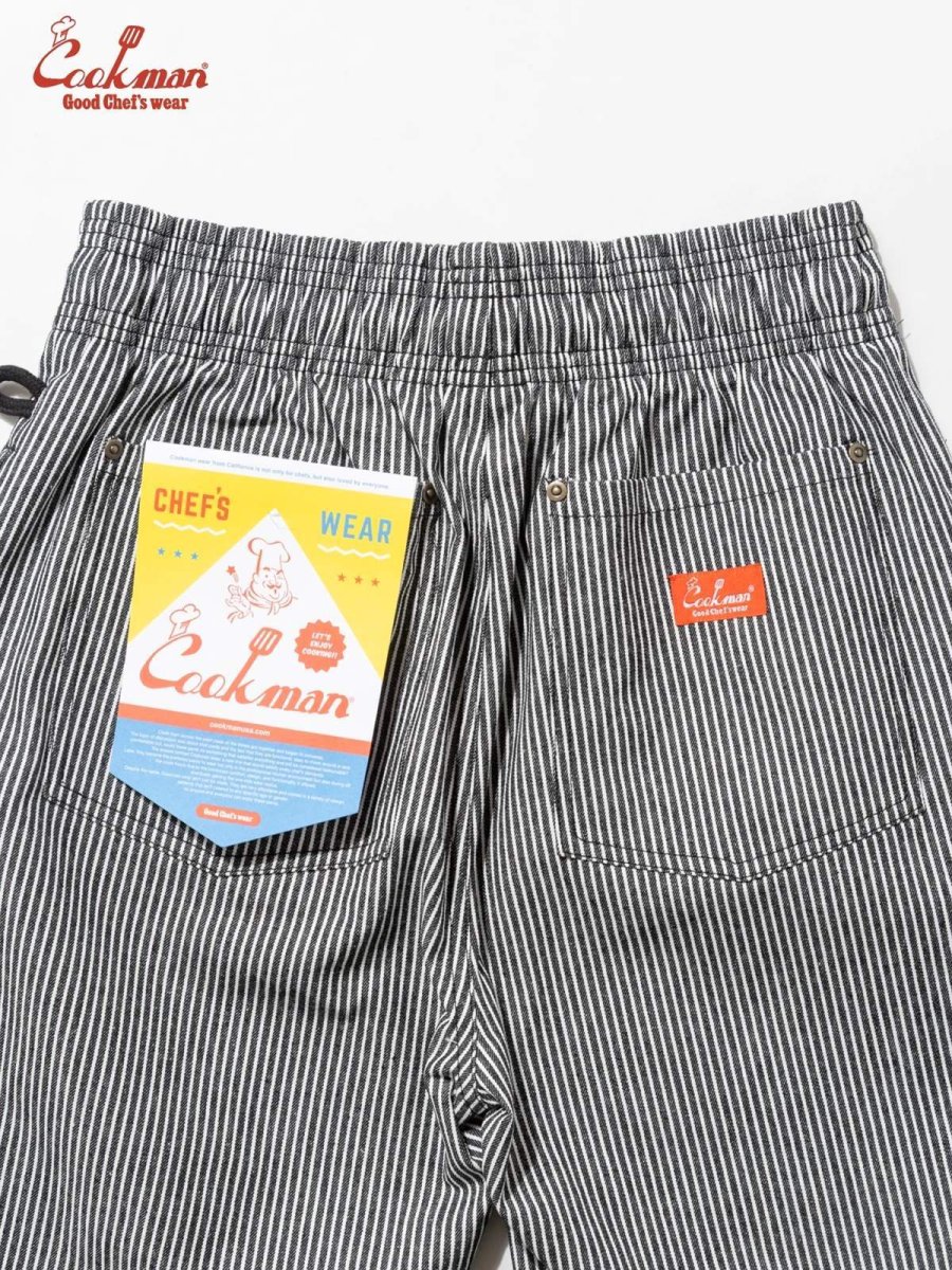 画像16: COOKMAN  シェフパンツ Chef Pants Short Front Pocket Hickory Black (16)