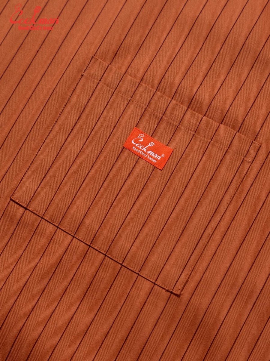 画像6: COOKMAN  ロングエプロン Long Apron Herringbone Stripe Brick (6)