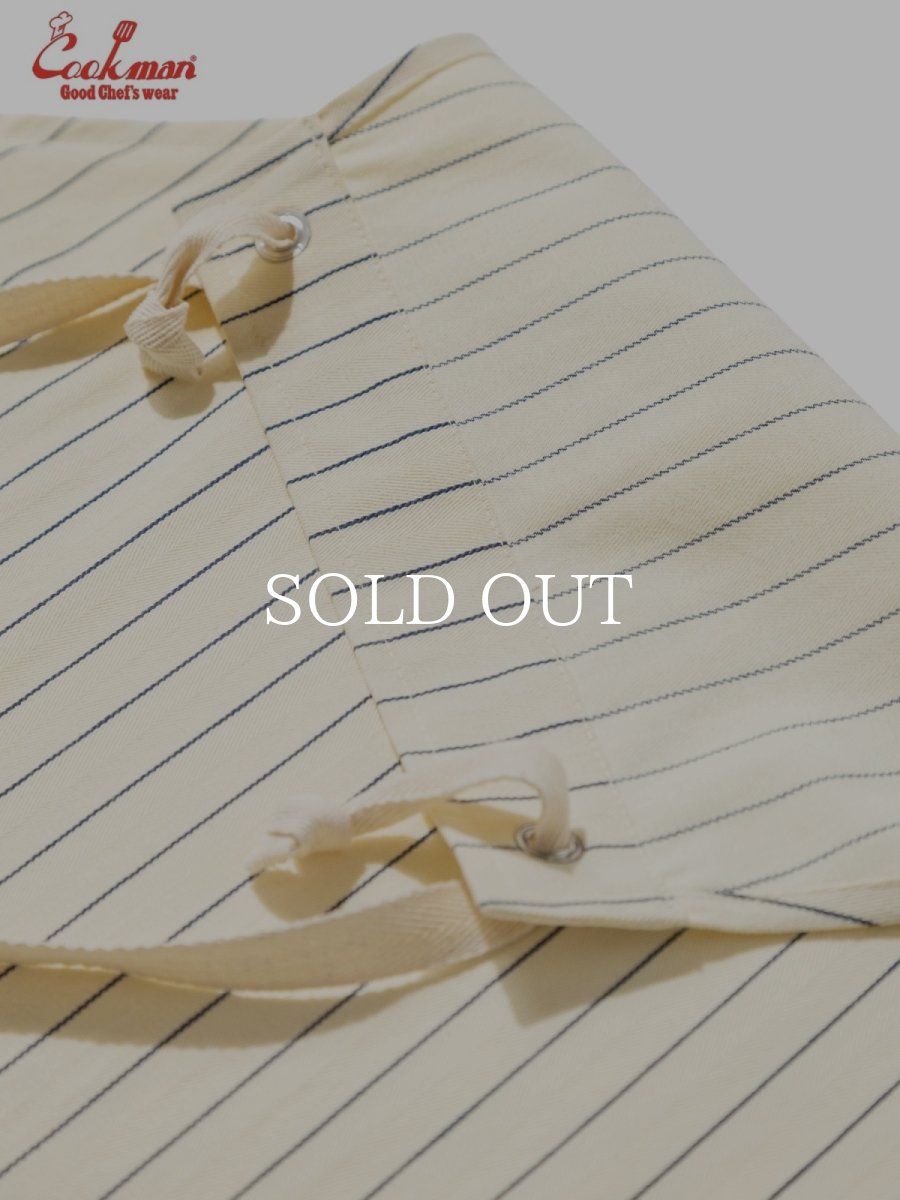 画像4: COOKMAN  ロングエプロン Long Apron Herringbone Stripe Cream (4)