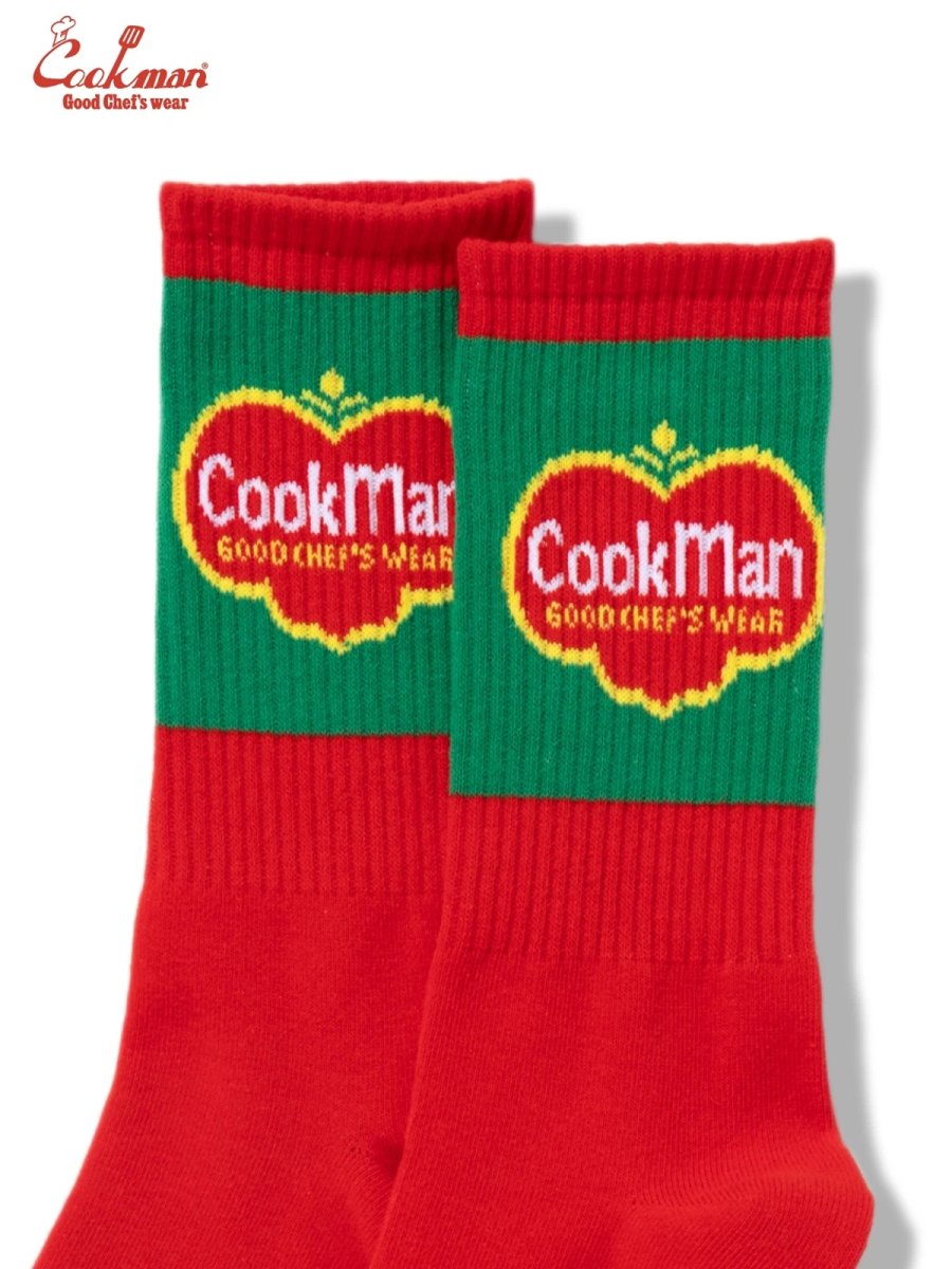 画像3: COOKMAN  ソックス Rib Crew SocksTomato (3)