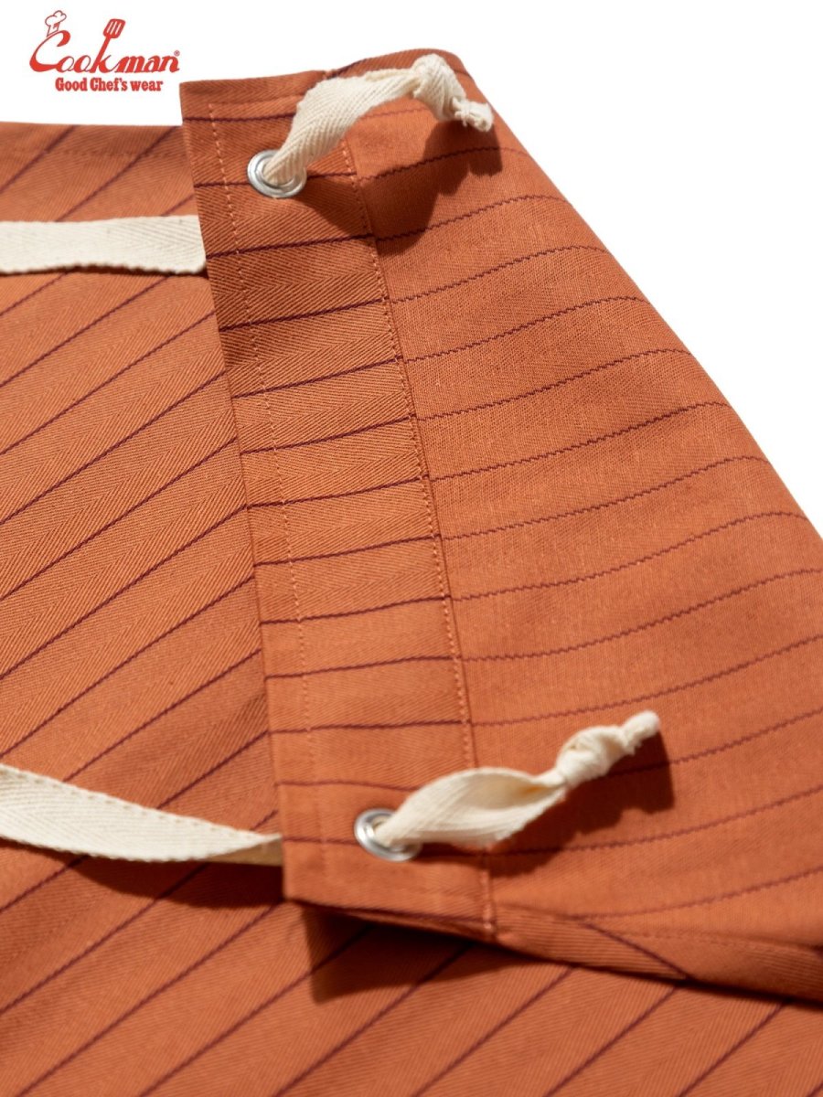 画像3: COOKMAN  ロングエプロン Long Apron Herringbone Stripe Brick (3)