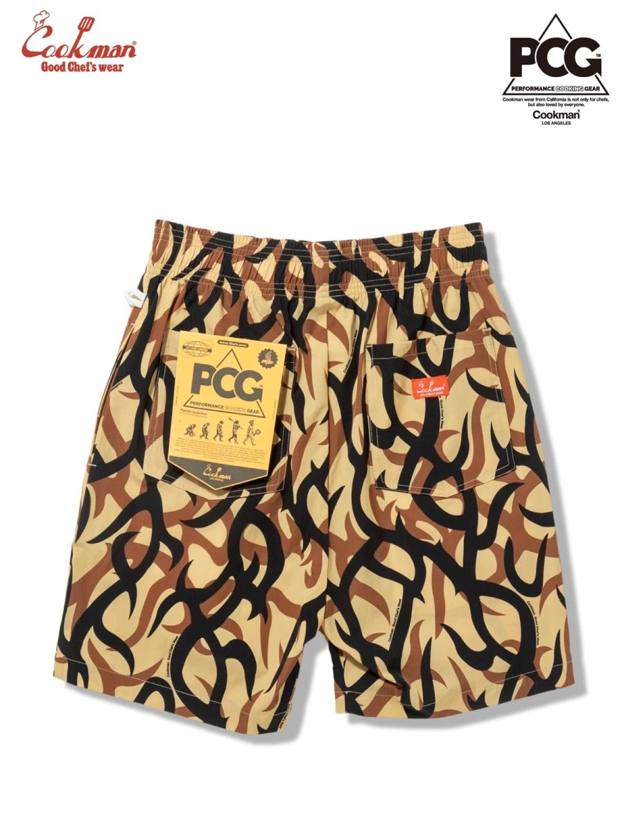 画像1: COOKMAN  シェフパンツ Chef Pants Short Light Tribal Camo Beige (1)