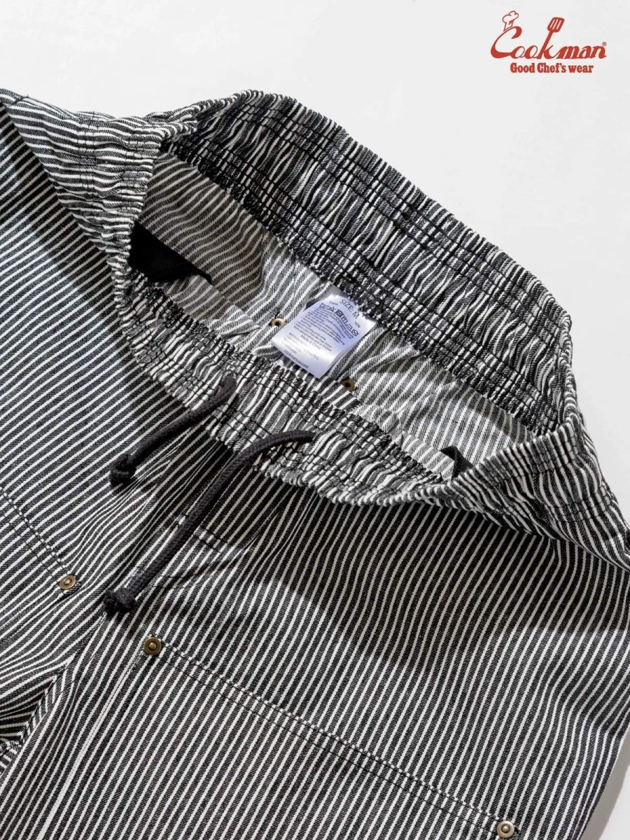 画像15: COOKMAN  シェフパンツ Chef Pants Short Front Pocket Hickory Black (15)