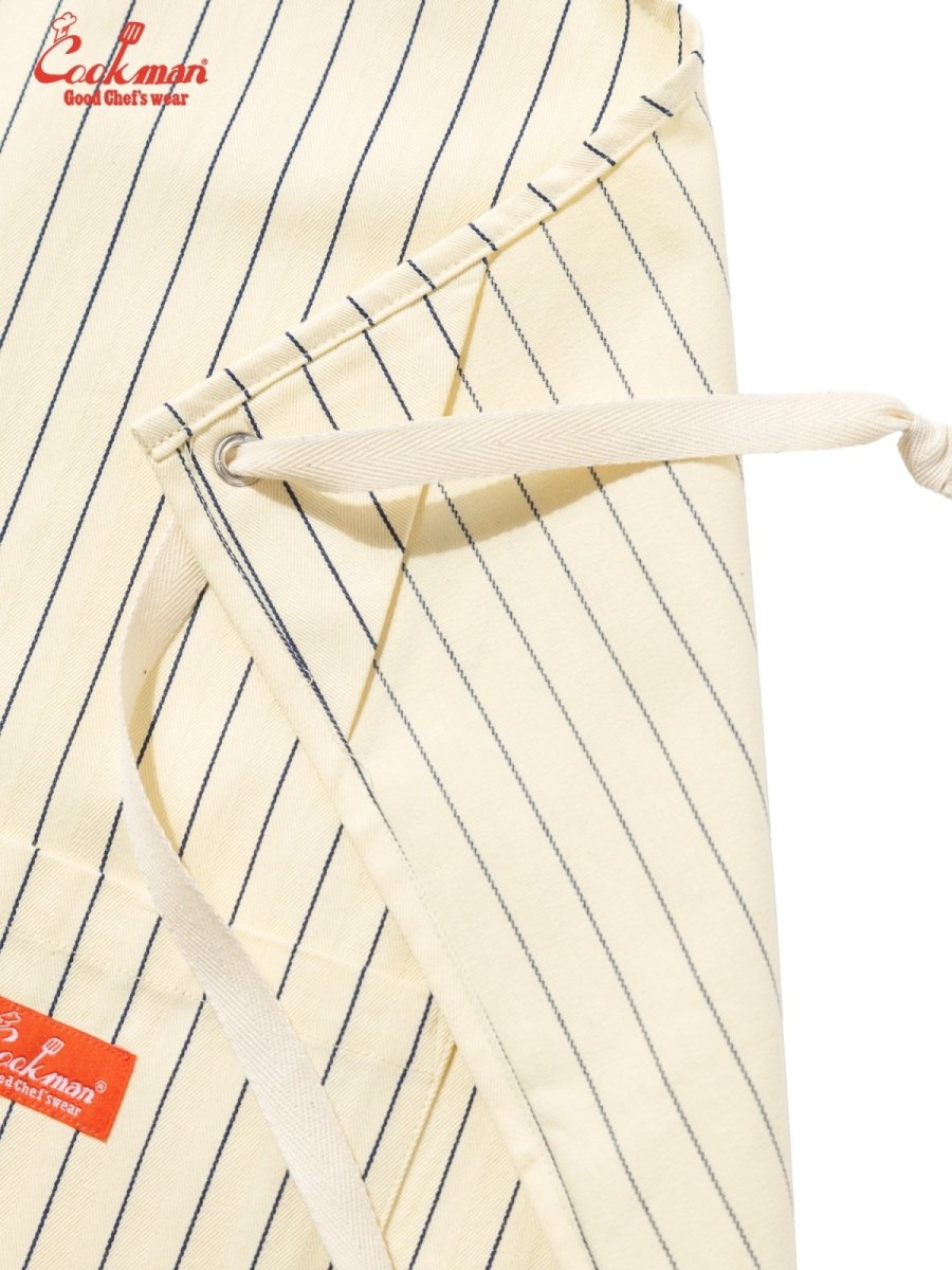 画像3: COOKMAN  ロングエプロン Long Apron Herringbone Stripe Cream (3)