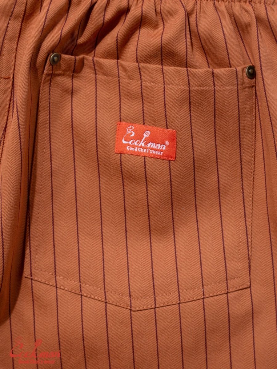 画像16: COOKMAN  シェフパンツ Chef Pants Short Front PocketHerringbone Stripe Brick (16)