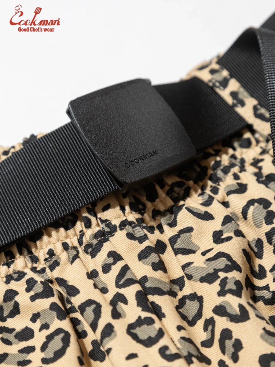 画像7: COOKMAN  シェフパンツ Chef Pants Short Black Belt Vision Leopard Beige (7)