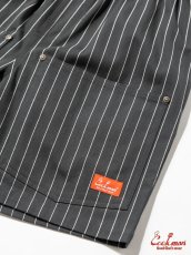画像19: COOKMAN  シェフパンツ Chef Pants Short Front Pocket Herringbone Stripe Charcoal (19)