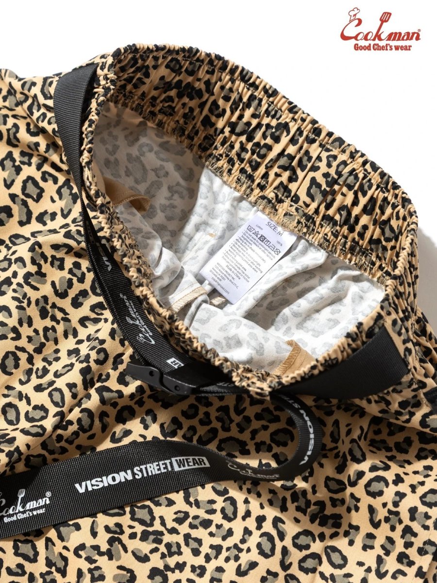 画像8: COOKMAN  シェフパンツ Chef Pants Short Black Belt Vision Leopard Beige (8)