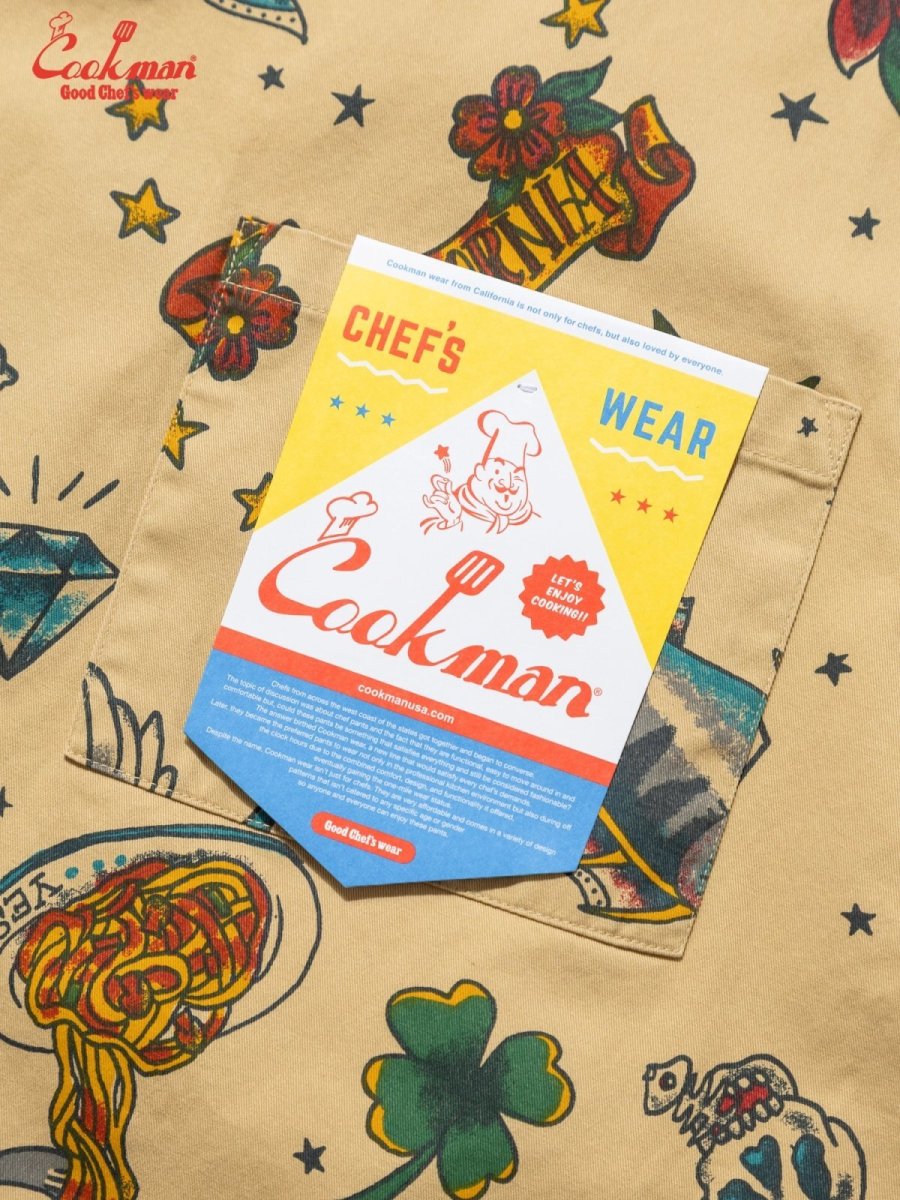 画像6: COOKMAN  ロングエプロン Old Tattoo Beige (6)