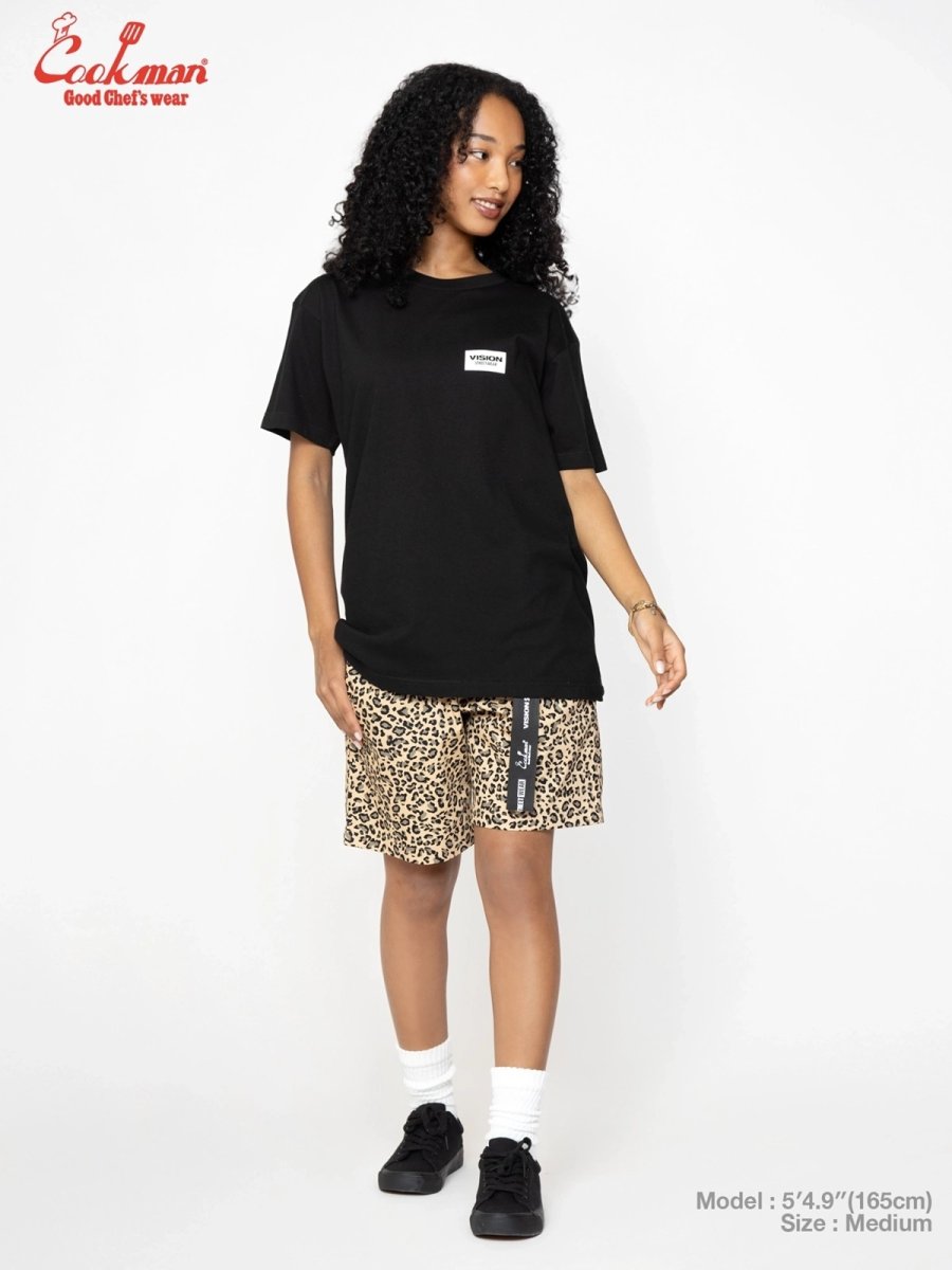 画像3: COOKMAN  シェフパンツ Chef Pants Short Black Belt Vision Leopard Beige (3)