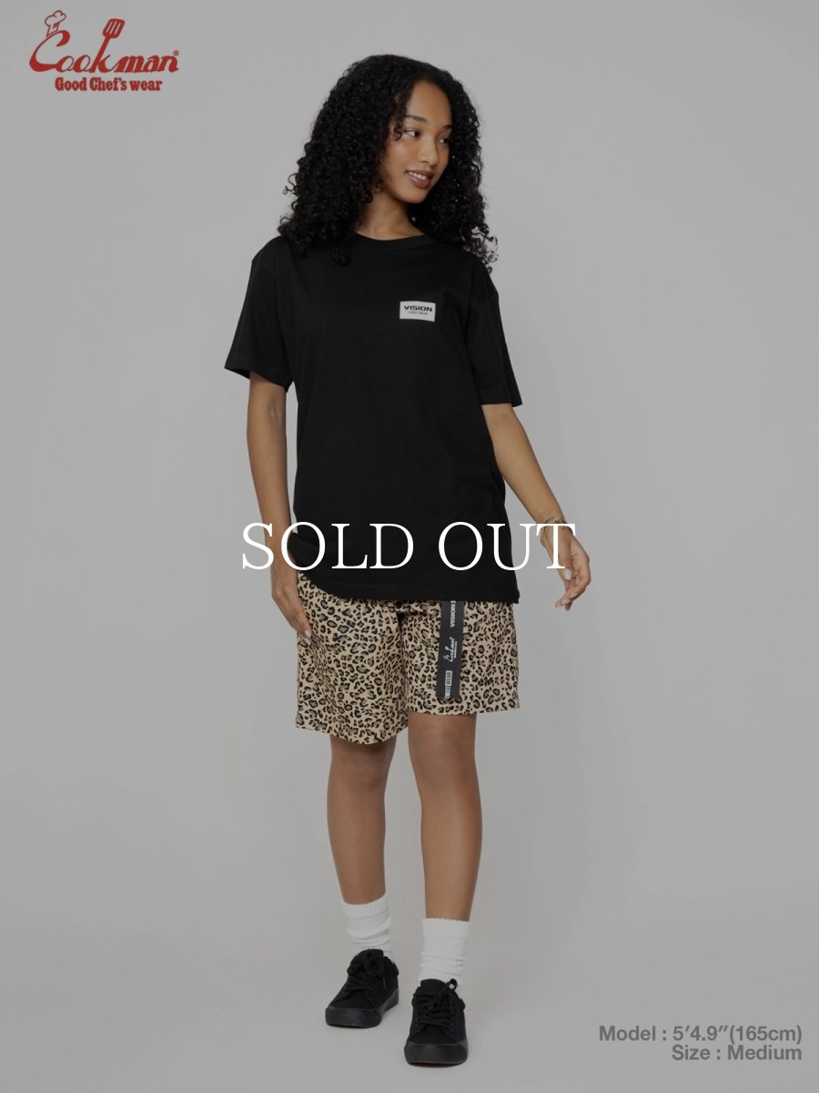 画像3: COOKMAN  シェフパンツ Chef Pants Short Black Belt Vision Leopard Beige (3)