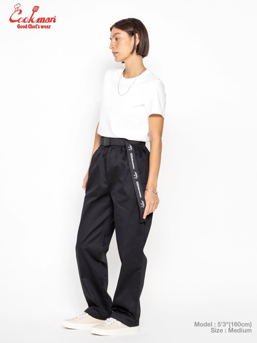 画像14: COOKMAN  シェフパンツ Chef Pants Semiwide Black Belt Vision Black (14)