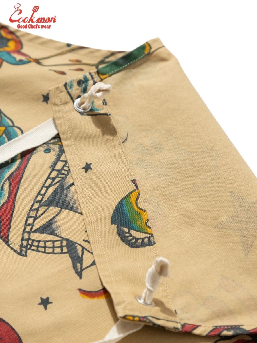 画像3: COOKMAN  ロングエプロン Old Tattoo Beige (3)