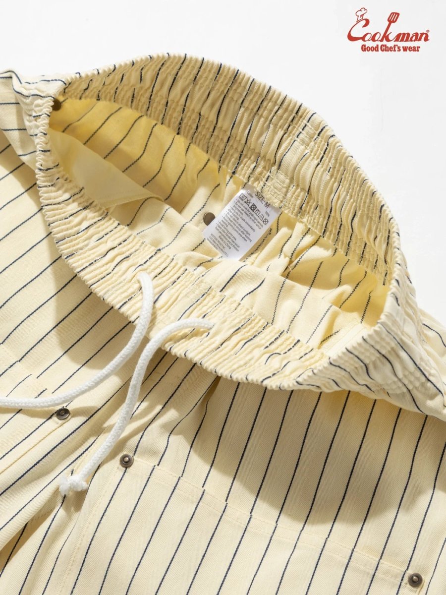 画像15: COOKMAN  シェフパンツ Chef Pants Short Front PocketHerringbone Stripe Cream (15)