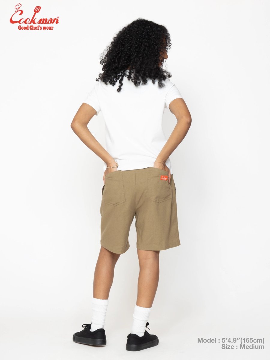 画像15: COOKMAN  シェフパンツ Chef Pants Short Linen Olive (15)