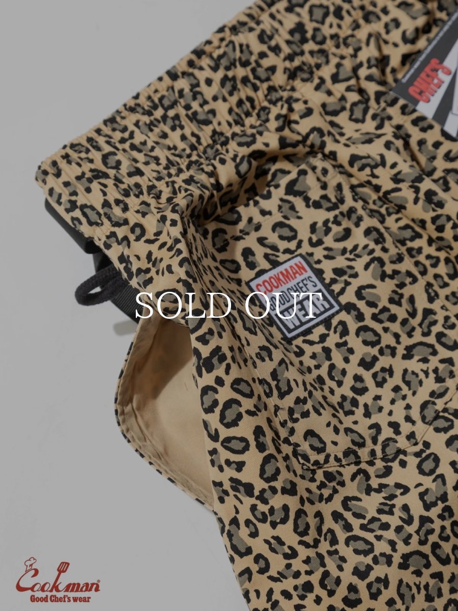 画像12: COOKMAN  シェフパンツ Chef Pants Short Black Belt Vision Leopard Beige (12)