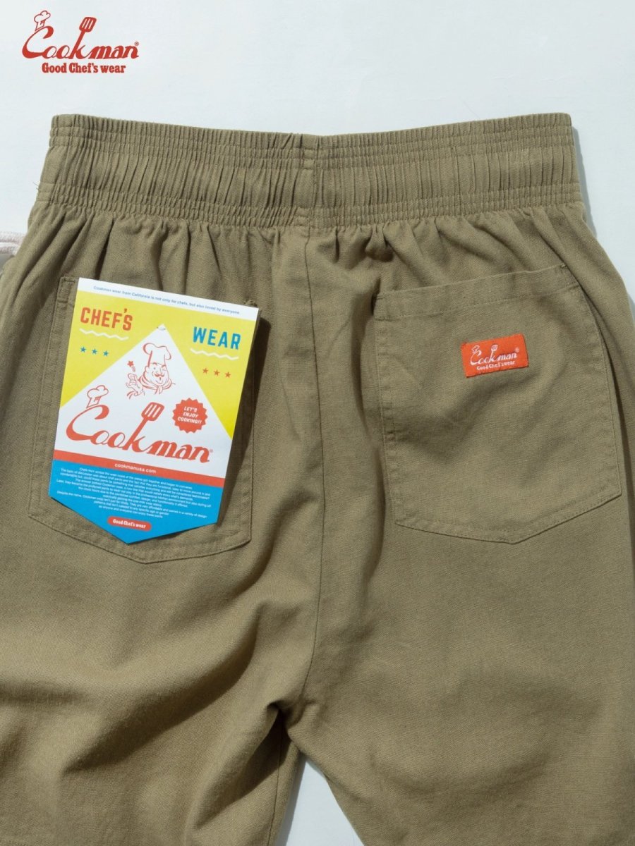 画像5: COOKMAN  シェフパンツ Chef Pants Short Linen Olive (5)