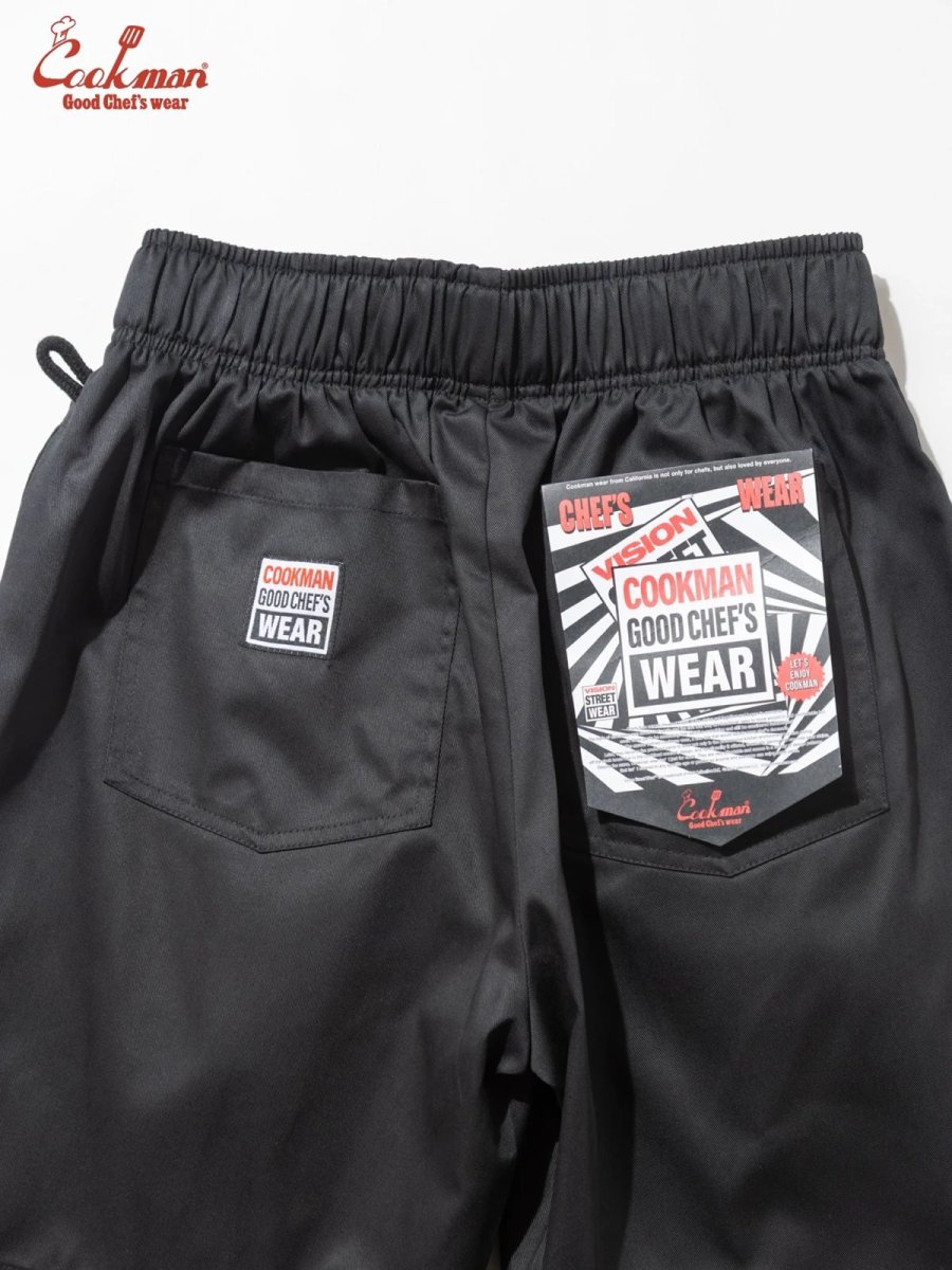 画像12: COOKMAN  シェフパンツ Chef Pants Short Black Belt Vision Black (12)