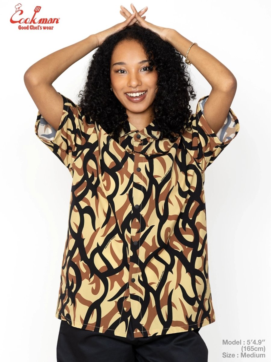 画像9: COOKMAN  ワークシャツ Work Shirts Short Sleeve Light Tribal Camo Beige (9)